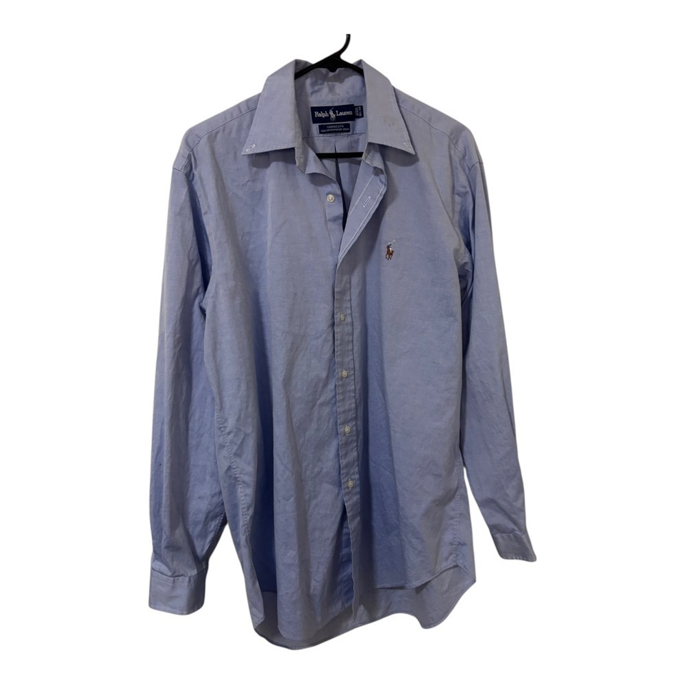 Ralph Lauren Light Blue Yarmouth 100% cotton pinpoint oxford dress shirt